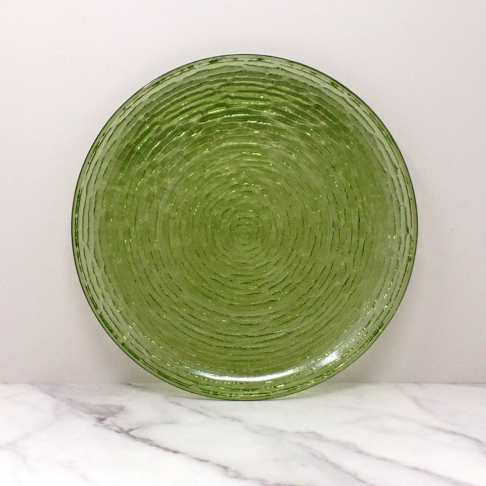 Vintage Anchor Hocking Soreno Avocado Green Dinner Plate, 10" Diameter